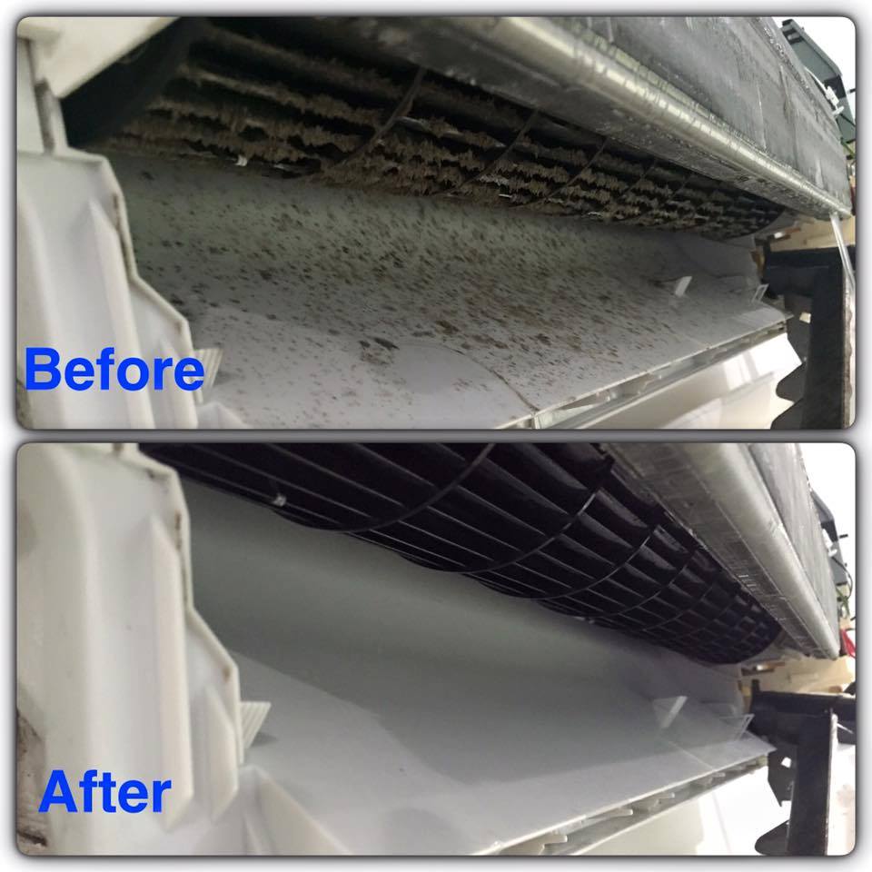 Before and After Air Conditioning Clean